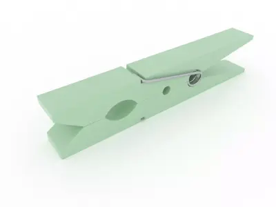 CLOTHES PEG GREEN PLASTIC Low-poly 3D model