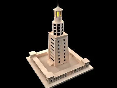 Lighthouse of Alexandria Low-poly 3D model