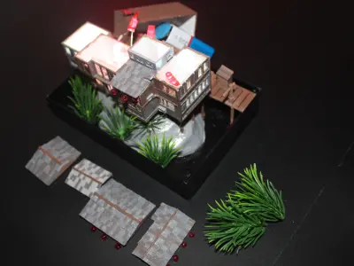 Japanese Style Boathouses - Ine no Funaya Free 3D print model