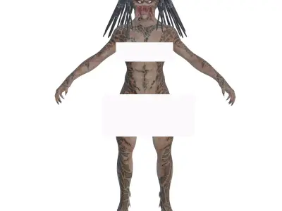 Female Predator Low-poly 3D model