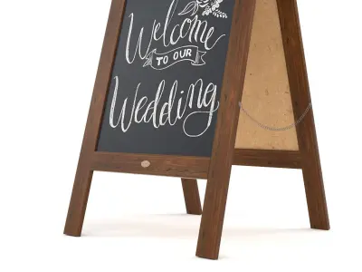 Sidewalk Chalkboard 3D model