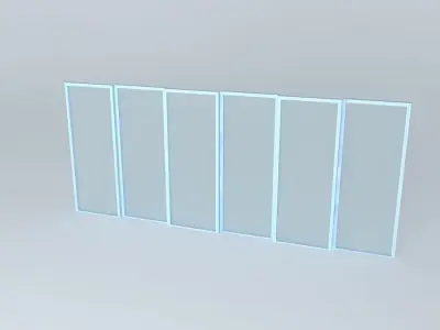 Window four glass doors Free 3D model