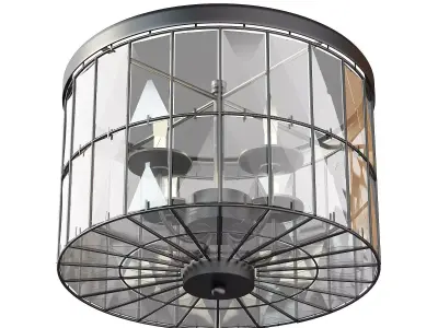 Adeline Crystal Flushmount 3D model