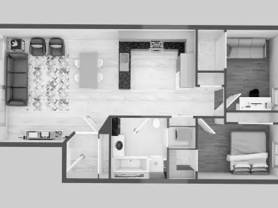 3D Floor plan-Interior plan 3D model