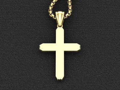 High Cross Pendant Light Gold 18K 3CP056 3D model