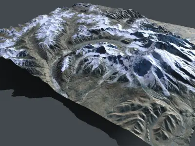 Mountain landscape Muztagh Ata China 3D model