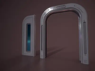 Sci Fi Door Low-poly 3D model