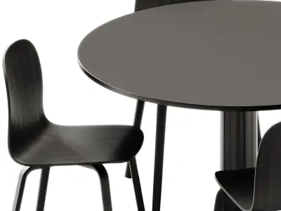 Midst Table and Visu Chair by Muuto 3D model