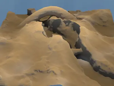 The Abyss desert island in middle of ocean 3D model