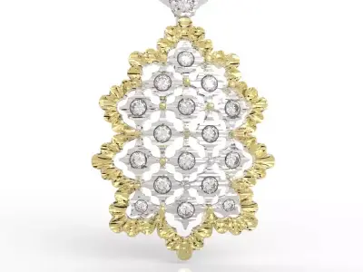 Bold Art Deco Diamond Pendant 3D print model purchase