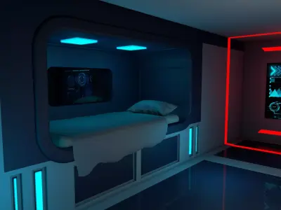 Sci Fi Bedroom 3D model purchase