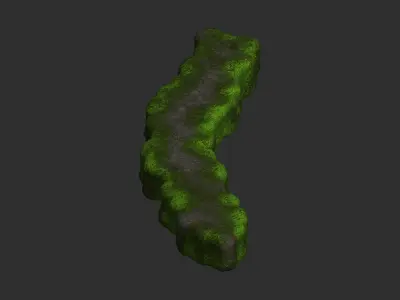 Rock Walkway 3 - Moss 2 Low-poly 3D model