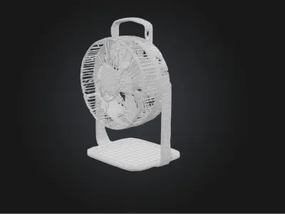 Portable fan Low-poly 3D model