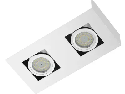 Double Rectangular Halogen Light 3D Model 3D model