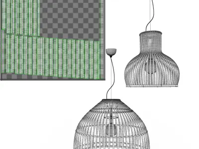 Lamp Rattan 5 3D model