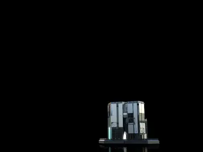 Futuristic Future Modern City Building Skyscraper 22 3D model