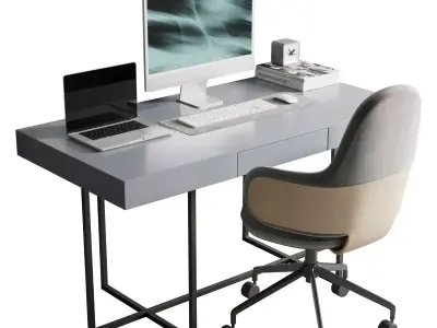 Workplace  office furniture 02 3D model