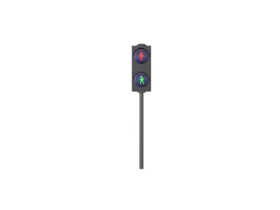 Pedestrian Traffic Light V1 001 Low-poly 3D model
