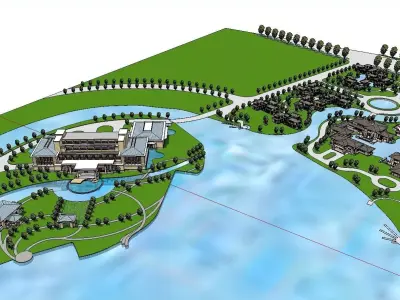 vacation spot-Resort-Fashion Leisure Hotel-0133 3D model