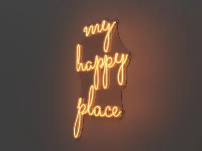 My Happy Place - Neon Sign 3D model