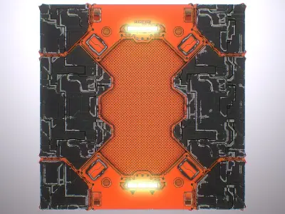 PBR Sci-Fi Spaceship Texture 47 Low-poly 3D model