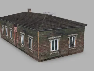 The building of the Priokskaya Railway Station Low-poly 3D model