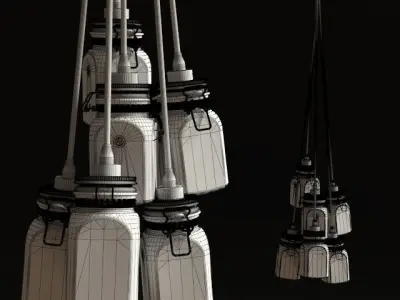 Mason Jar Light Fixture 3D model