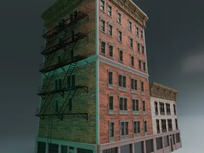 building 02 low poly Low-poly 3D model