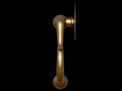 Door Handle 6 - Brass and Iron Materials 3D model