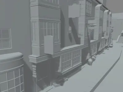 Diagon Alley Harry Potter Low-poly 3D model
