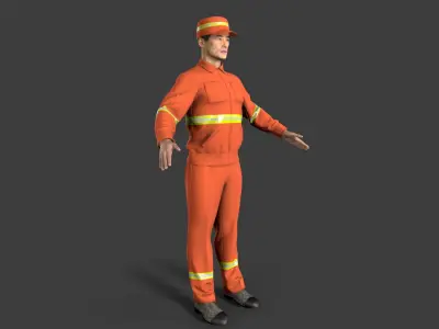 Street Cleaner Low-poly 3D model