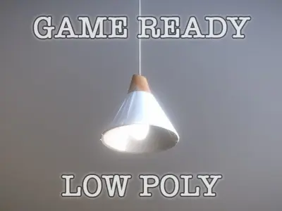Hanging Ceiling Lamp low-poly game ready Low-poly 3D model