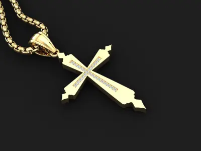 Cross Light Gold 3CP018 3DM STL 3D model