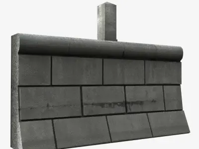 Modular embankment Low-poly 3D model