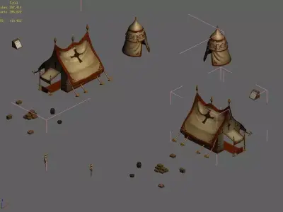 Crusaders - Barracks - Tents 01 3D model