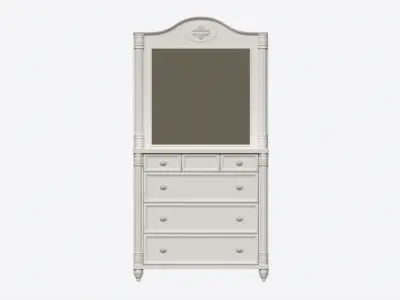Cilek Romantic Dresser with Mirror 3D model