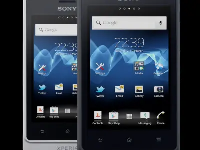 Sony ST27i Xperia Go Low-poly 3D model