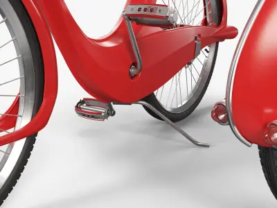  Collectible Retro Cruiser Bicycle Red Rigged for Cinema 4D 