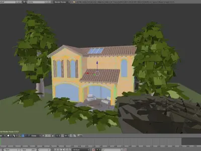 SHC Spanish Modern House 2 Low-poly 3D model
