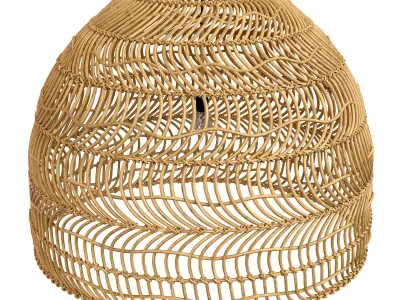 Wicker Hanging Lamp Natural  Large 3D model
