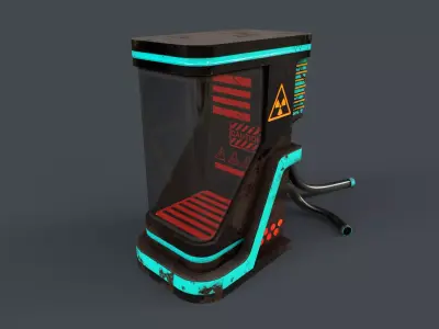 Sci-Fi Teleportation Capsule V1 - 04 Low-poly 3D model