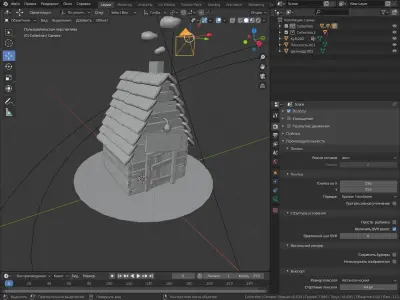 Wooden house 3D model