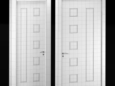 Interior-exterior Wooden Door 3D model 2