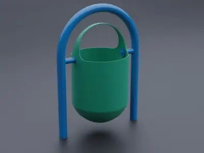 Trash bins Low-poly 3D model