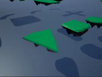 lowpoly floating platforms and islands Low-poly 3D model