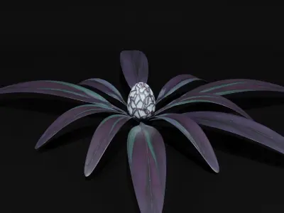 Tropical Alien Plant Low-poly 3D model