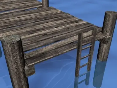 Dock 03 Low-poly 3D model