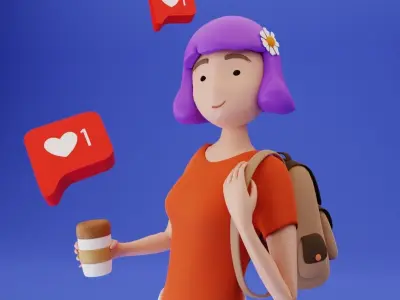 lowpoly human charachter  Low-poly 3D model