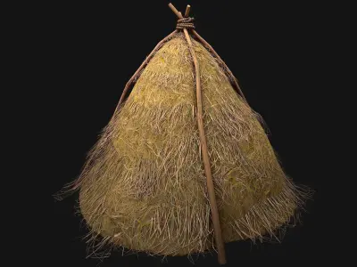 Haystack Stack of Hay Large Pile Low-poly 3D model