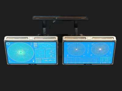 Sci Fi Monitors low poly  Low-poly 3D model